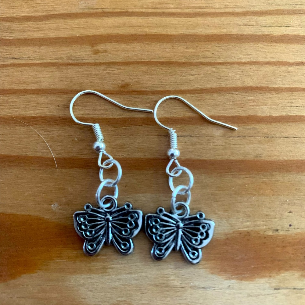 Handmade Silver Butterfly Earrings